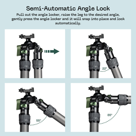 FANAUE ST Series Traditional Style Inverted 2 section Carbon Fiber Tripod Compatible With Arca Swiss and Picatinny Rail(Load 25kg))