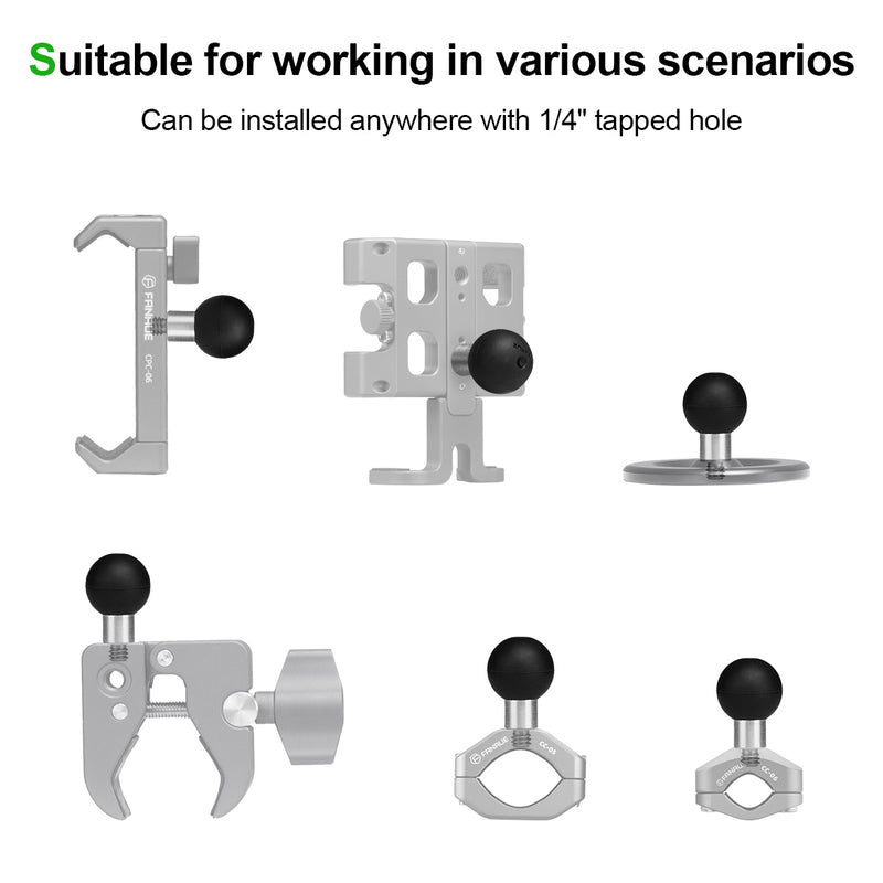 Load image into Gallery viewer, FANAUE 20mm Ball Head Adapter with 1/4&quot; Thread Compatible with All Brands of 20mm Ball Double Socket Arm and Bike Motorcycle Phone Holder Base
