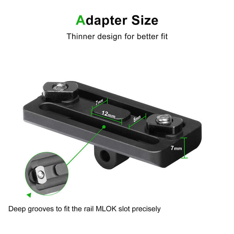 Load image into Gallery viewer, FANAUE BM-01 Bipod Adapter Bipod Mount Sling Stud 3 T-Nuts 3 Screws and 1 Wrench (Mlok bipod Adapter)
