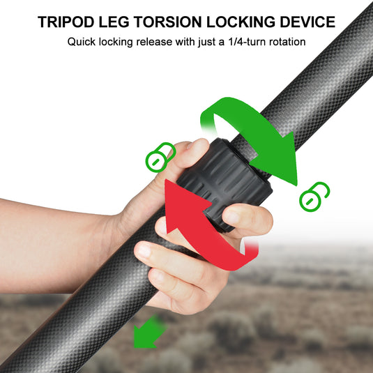 FANAUE ST-45D Carbon Fiber Tripod  With Arca Swiss quick release plate clamp with Rotating Ball Head Adapter,Load 44lb/20kg