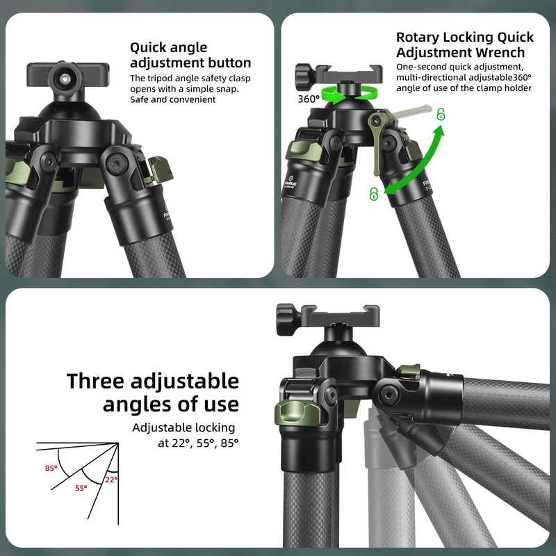 Load image into Gallery viewer, FANAUE Shooting Tripod (ST-30 ST-45 ST-65)with Durable Aluminum and Carbon Fiber Frames
