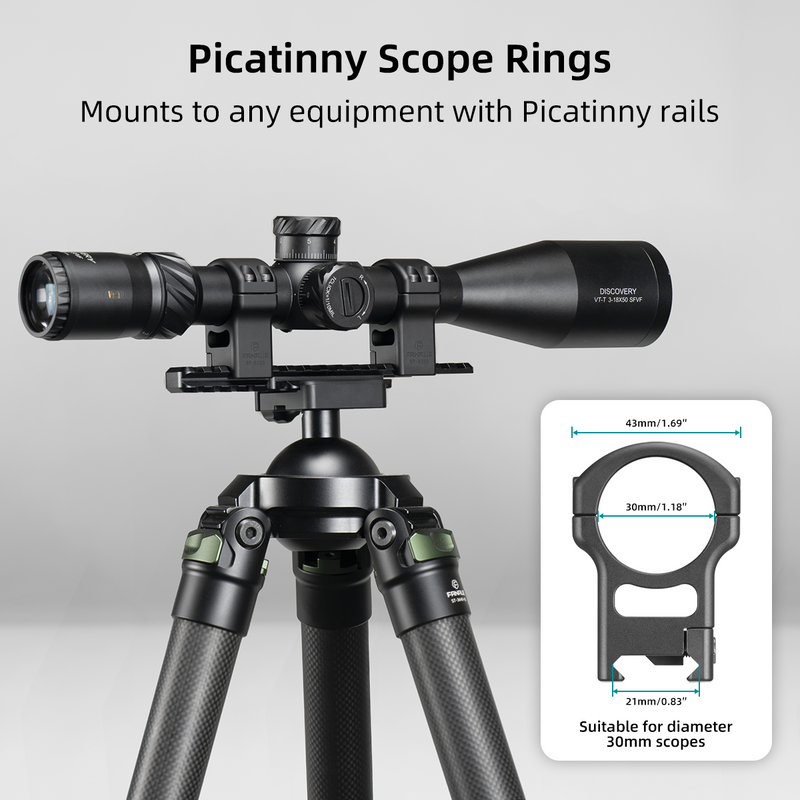 Load image into Gallery viewer, FANAUE SP-3038 Aluminum Picatinny Scope Rings for 30mm Diameter Picatinny Scope Rails, Cantilever Scope Mounting Double Rings Provide Stable Support for Tracking Targets

