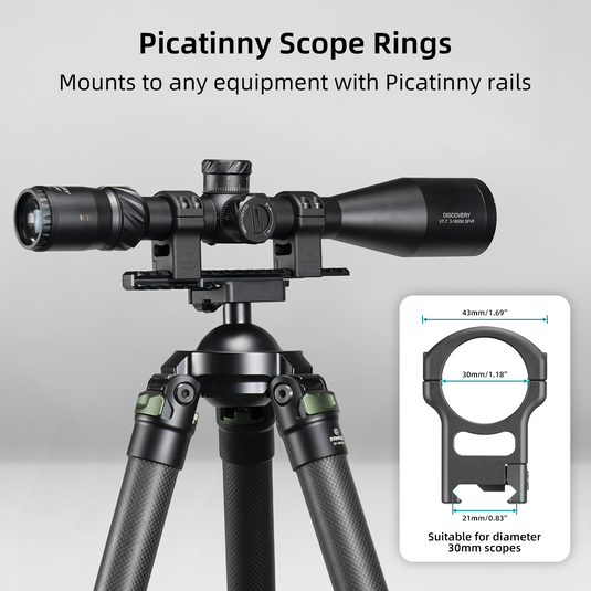 FANAUE SP-3038 Aluminum Picatinny Scope Rings for 30mm Diameter Picatinny Scope Rails, Cantilever Scope Mounting Double Rings Provide Stable Support for Tracking Targets