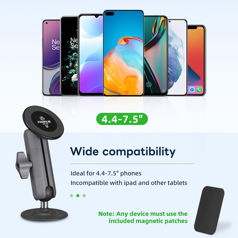 Load image into Gallery viewer, FANAUE SC-03T9 Magnetic Car Mount Compatible with RAM Mount B Size Ball Head, Magnetic car phone holder can be mounted on car dashboard
