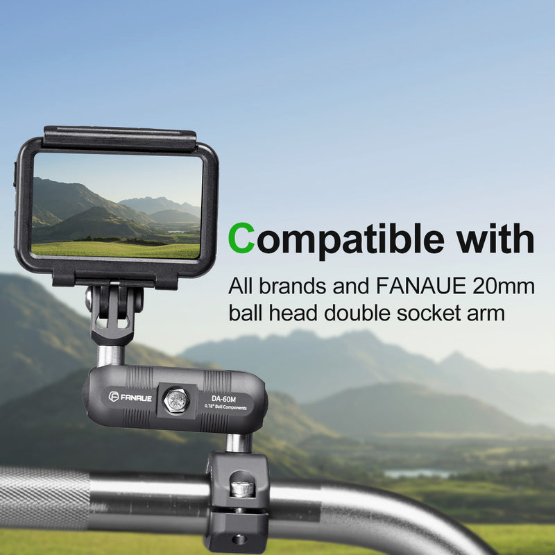 Load image into Gallery viewer, FANAUE 20mm Ball Head Adapter with 1/4&quot; Thread Compatible with All Brands of 20mm Ball Double Socket Arm and Bike Motorcycle Phone Holder Base
