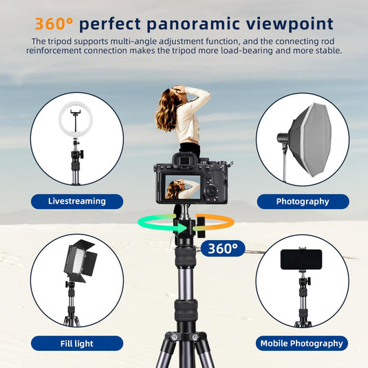 FANAUE LT-01 Light Stand Made of Aluminum Alloy Height Adjustable with Universal Screw Adapter