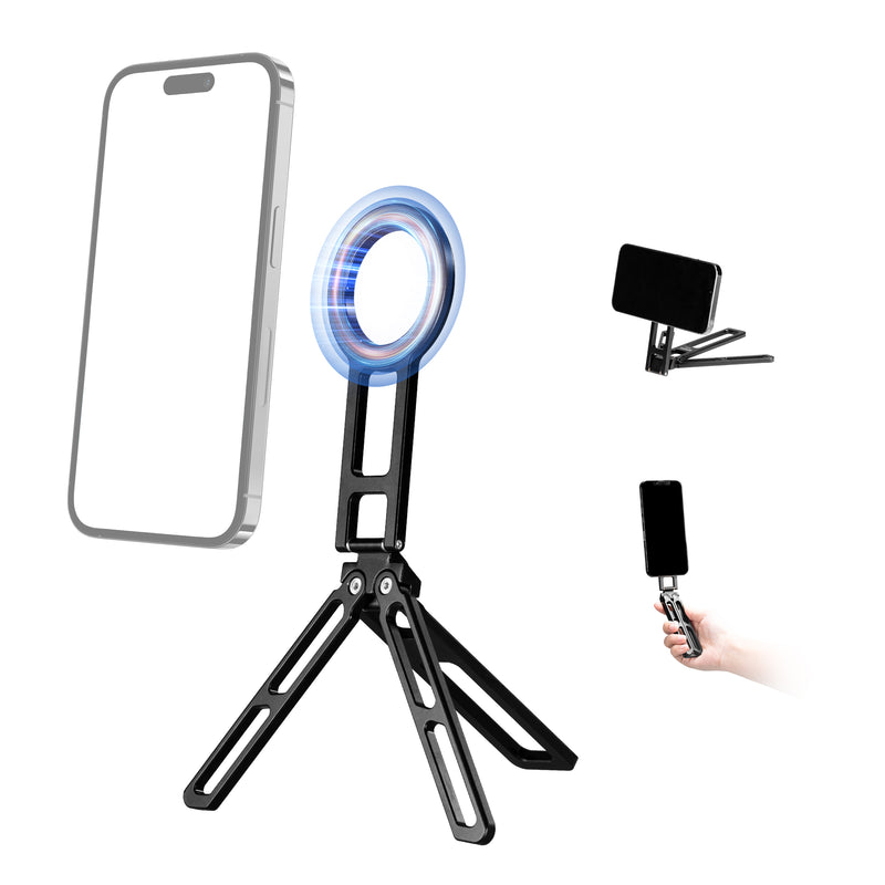 Load image into Gallery viewer, FANAUE Magnetic Pocket Phone Tripod Foldable Compatible with Magsafe iPhone Plus Pro Max Series, Magnetic Phone Holder for 4.5-7.5&quot; phone
