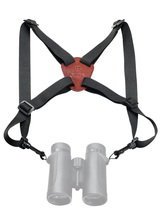 FANAUE Leather Binocular Harness Strap - Adjustable X-shaped Decompression Strap for Birding, Hunting, Hiking, Outdoors