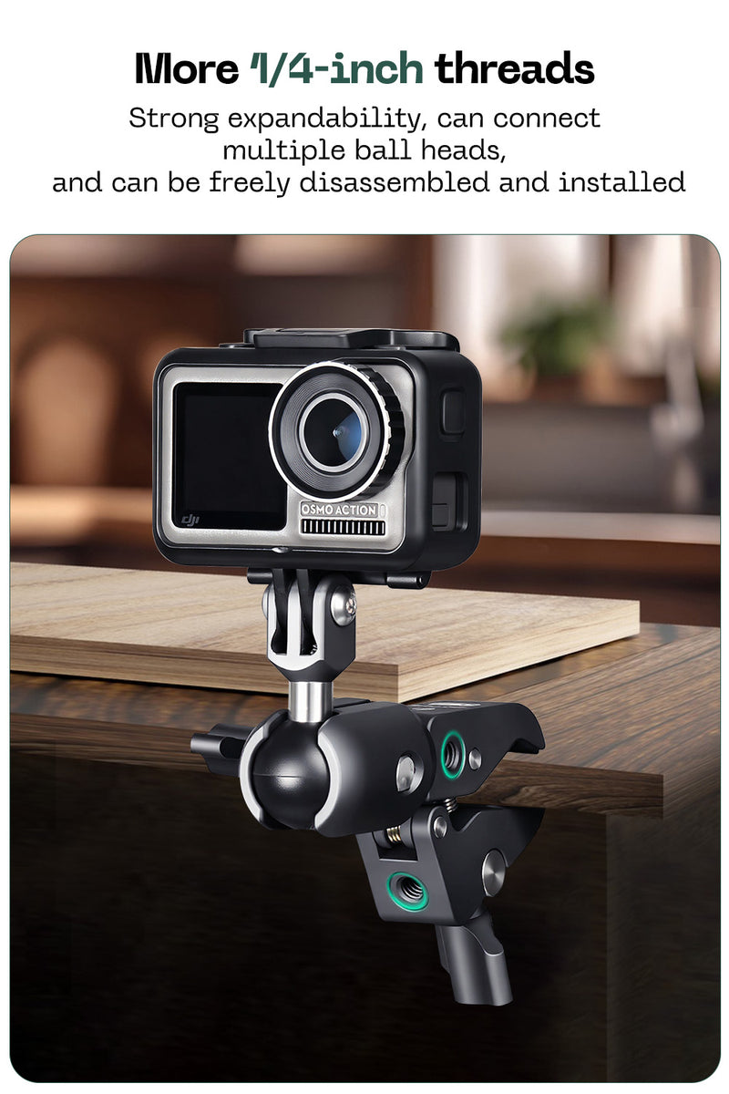 Load image into Gallery viewer, FANAUE Action Camera Mount with Super Crab Shaped Clamp
