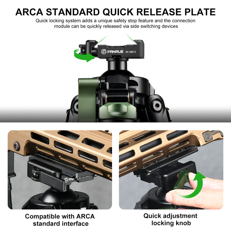 Load image into Gallery viewer, FANAUE ST-45D Carbon Fiber Tripod  With Arca Swiss quick release plate clamp with Rotating Ball Head Adapter,Load 44lb/20kg
