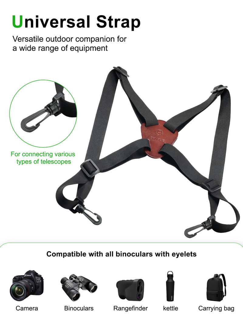 Load image into Gallery viewer, FANAUE Leather Binocular Harness Strap - Adjustable X-shaped Decompression Strap for Birding, Hunting, Hiking, Outdoors
