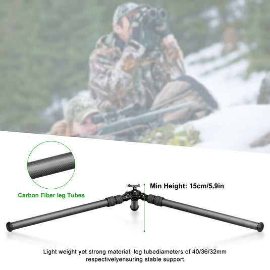 FANAUE ST-45D3 Carbon Fiber Tripod  With Arca Swiss quick release plate clamp with Rotating Ball Head Adapter,Load 44lb/20kg