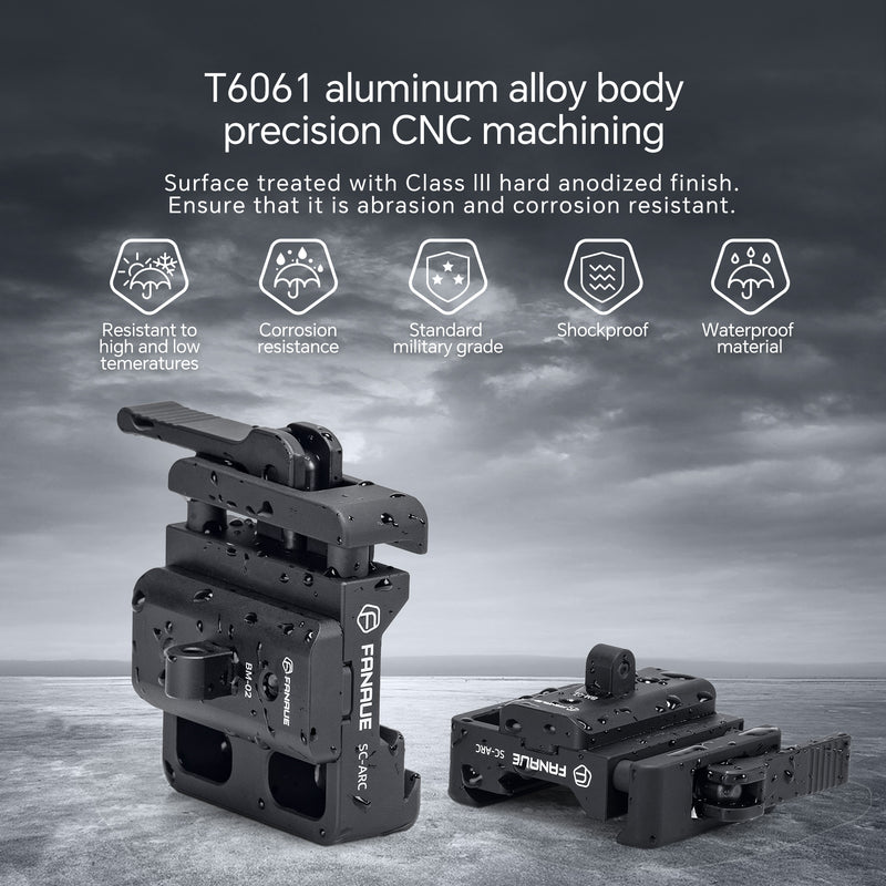 Load image into Gallery viewer, FANAUE SC-ARC Bipod Clamp Quick Release with Adapter Mount-Arca Swiss/RRS Dovetail to Picatinny
