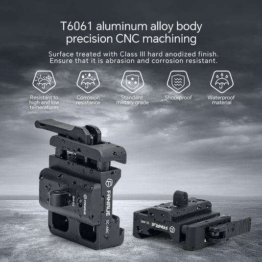 FANAUE SC-ARC Bipod Clamp Quick Release with Adapter Mount-Arca Swiss/RRS Dovetail to Picatinny