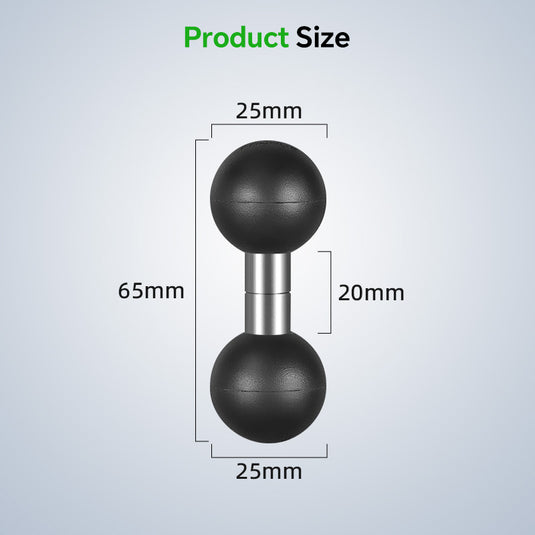 FANAUE Double 1" to 25mm Ball Adapter to 20 mm Ball 17mm Compatible with 1" Ball