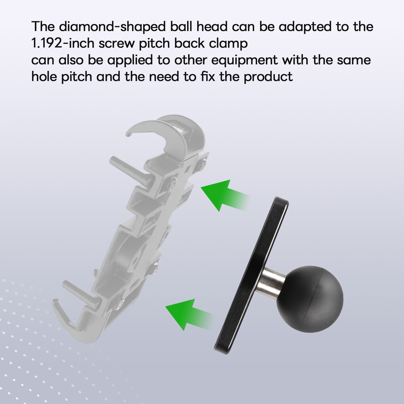 FANAUE Diamond Mount Base Compatible RAM Mount B Size 1" Ball Double S
