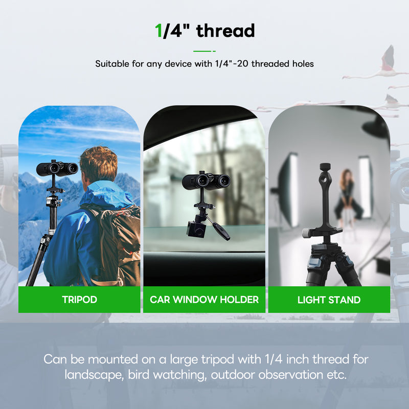 Load image into Gallery viewer, FANAUE S2 Binocular Tripod Adapter with 1/4-20&quot; Thread Compatible with Porro Binoculars and Arca Ball Heads
