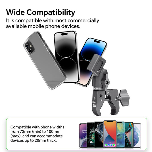 FANAUE CPC-06TP Strong Rod Clamp Phone Mount For Motorcycles Bicycles.