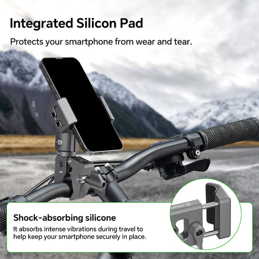 FANAUE CPC-06TP Strong Rod Clamp Phone Mount For Motorcycles Bicycles.