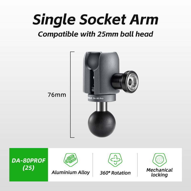 Load image into Gallery viewer, FANAUE Single Socket Arm Fit 25mm Ball Compatible with RAM mount 1&quot;Ball
