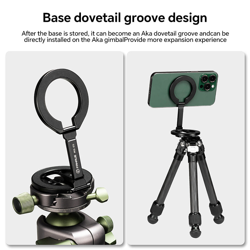 Load image into Gallery viewer, FANAUE MS-05 Dual Magnetic Ring Phone Holder Foldable Compatiable with 1/4&quot;-20 Srew and Arca Swiss Standard
