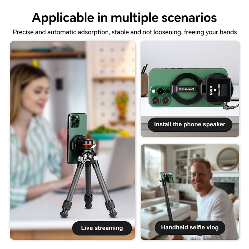 Load image into Gallery viewer, FANAUE MS-05 Dual Magnetic Ring Phone Holder Foldable Compatiable with 1/4&quot;-20 Srew and Arca Swiss Standard
