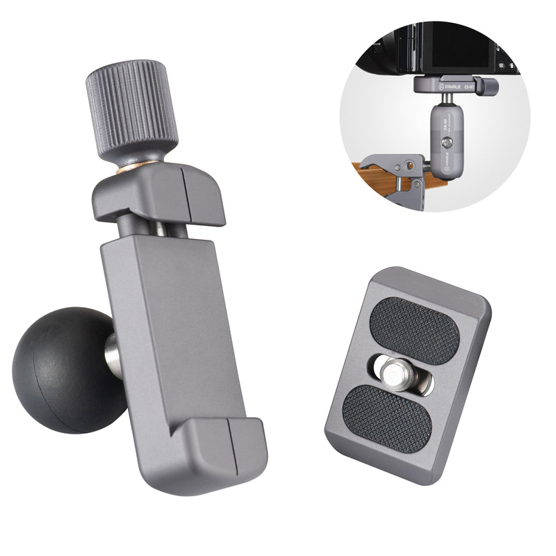 Load image into Gallery viewer, FANAUE CS-01 Arca Swiss/RRS Clamp with 1&quot; Ball Adapter and 1/4&quot; Screw for Professional Camera L Bracket Quick Release L Plate
