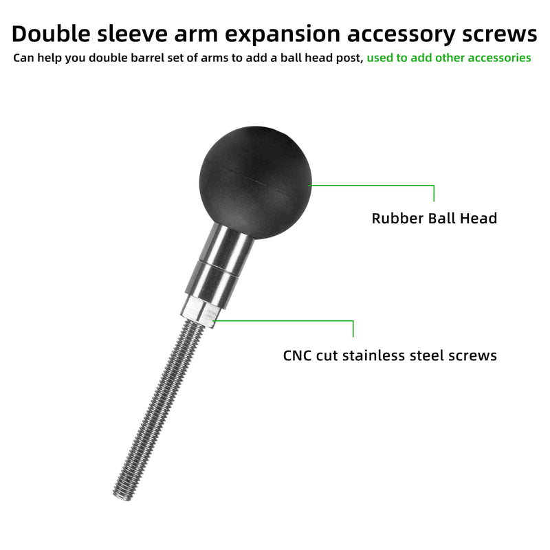 Load image into Gallery viewer, FANAUE 1&quot; Ball Assembly with M5 X 0.8 Threaded Post,DA-60 DA-90 Double Socket Arm Screw Replacement Assemblies
