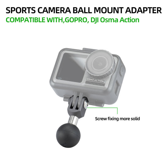 FANAUE GB-01 Action Camera Mount Interface 1" Ball Assembly,Compatible with GOPRO Hero 9/10/11 and Other Brands of Action Cameras