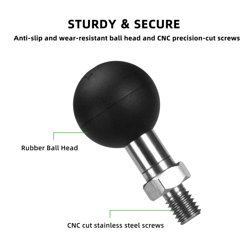 Load image into Gallery viewer, FANAUE 1&quot; Ball Assembly with M8 X 1.25 Threaded Post,Suitable for M8 Screw Holes on Motorcycles or Other Equipment
