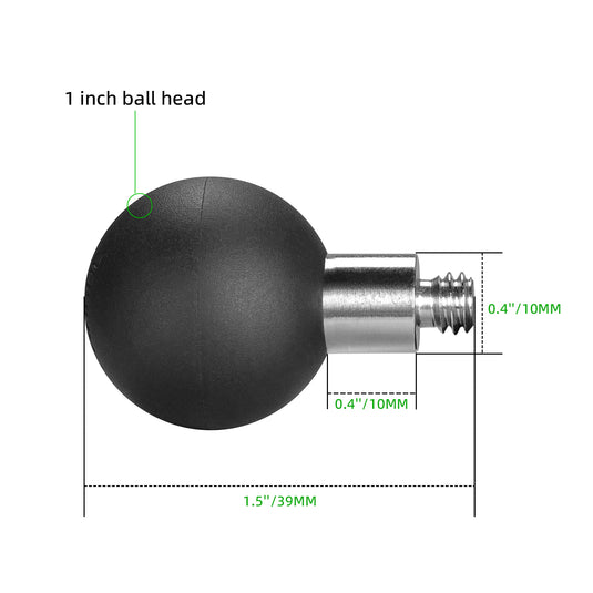 FANAUE B-1 Ball Adapter with 1/4"-20 Threaded Post Compatible with RAM Mounts B Size 1" Ball Components