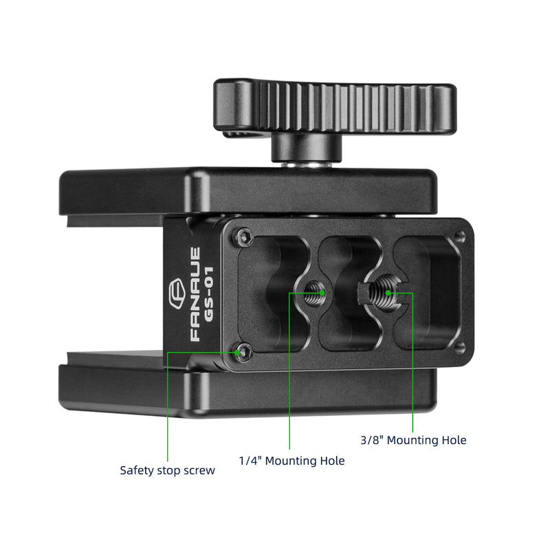 Load image into Gallery viewer, FANAUE Universal Gun Clamp for Hunting Tripod Rest,Arca Swiss Rifle Saddle Mount Adapter,Shooting tripods for Rifles monopods &amp; bipods
