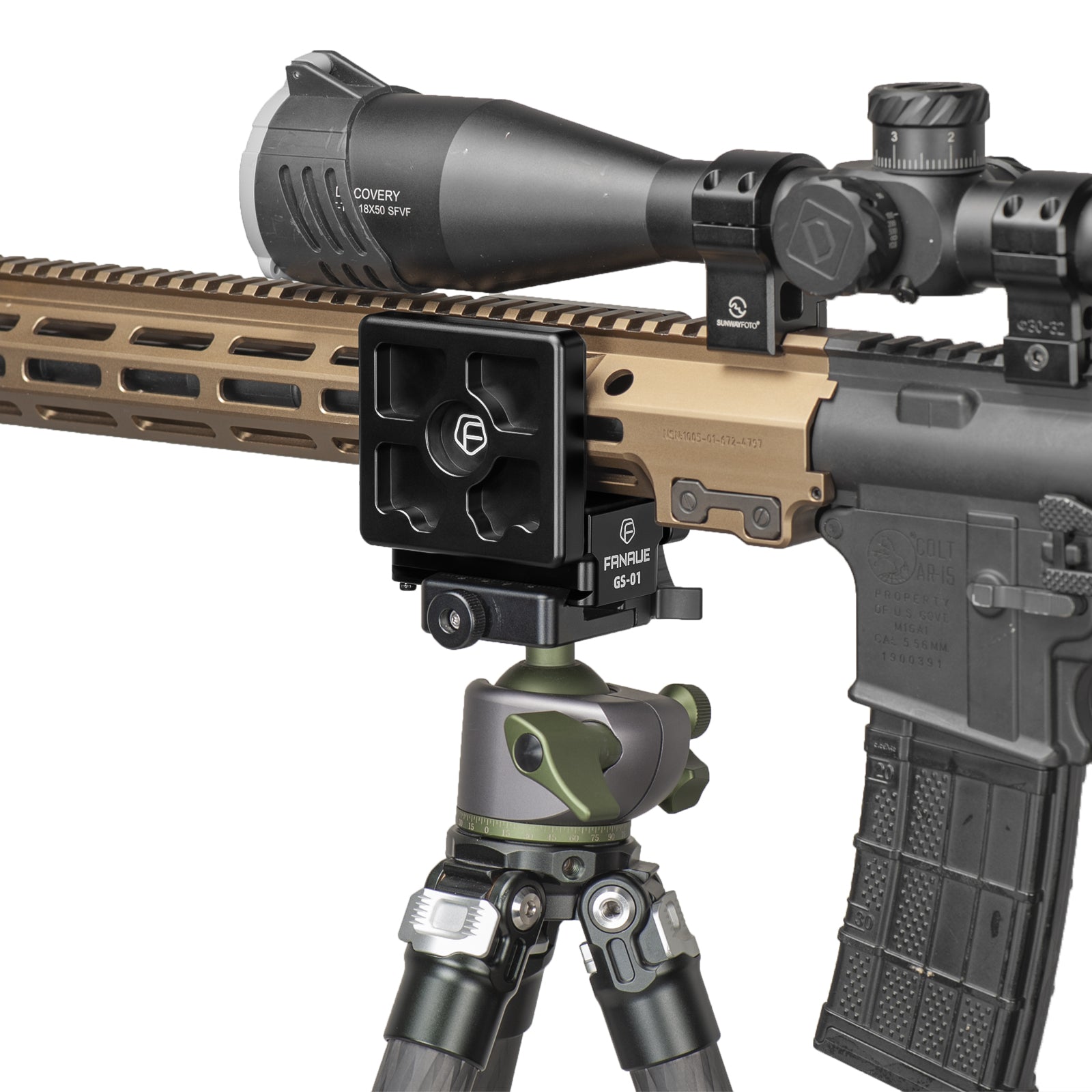 FANAUE Universal Gun Clamp for Hunting Tripod Rest,Arca Swiss Rifle Sa