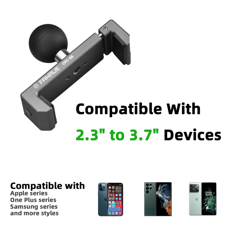 Load image into Gallery viewer, FANAUE CPC-08 Cell Phone Holder with Detachable 1&quot; Ball Head and Tether
