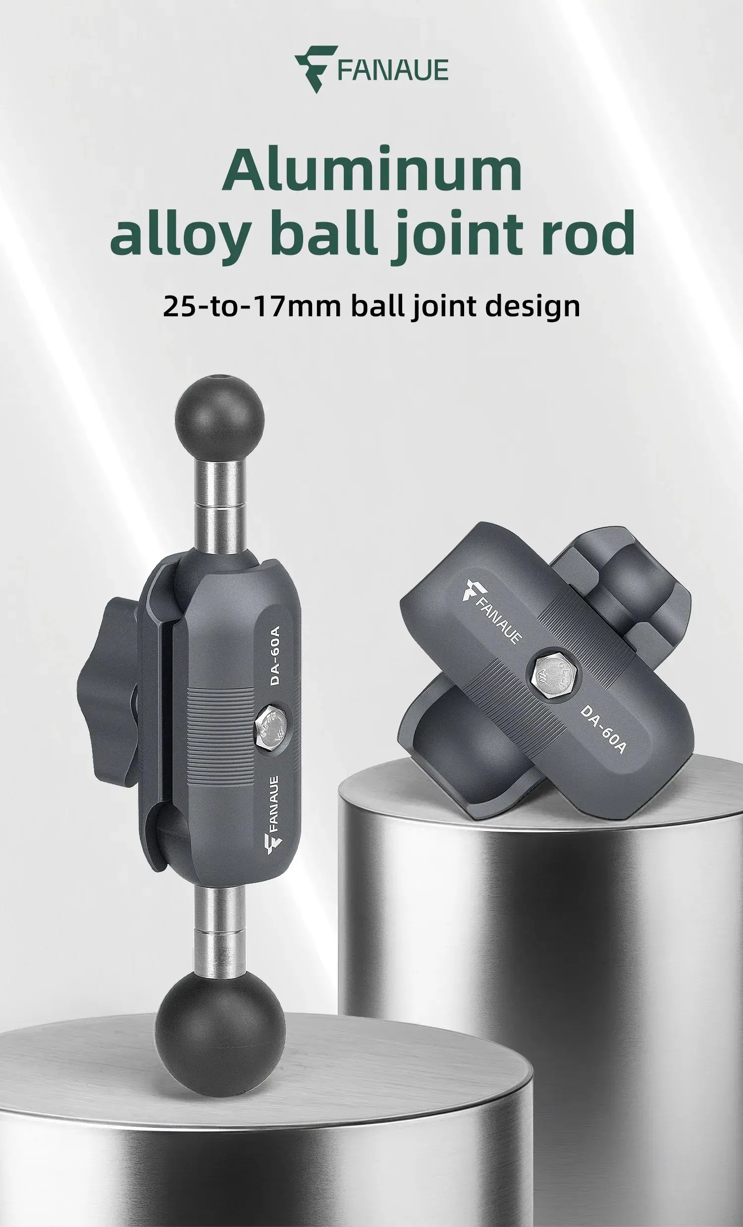 FANAUE DA-60A 60mm Double Socket Arm 25mm Ball to 17mm Ball_1