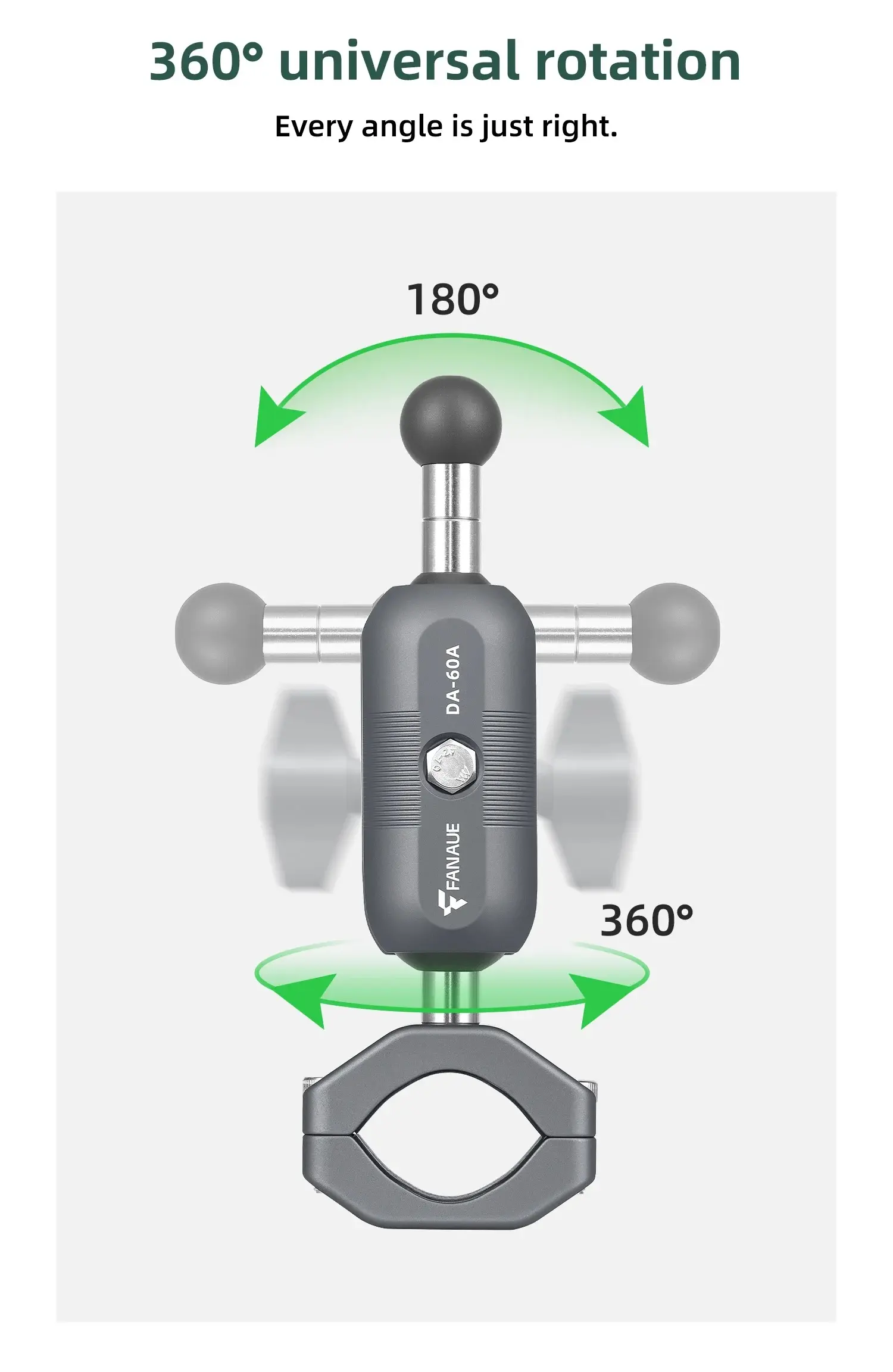 FANAUE DA-60A 60mm Double Socket Arm 25mm Ball to 17mm Ball_2