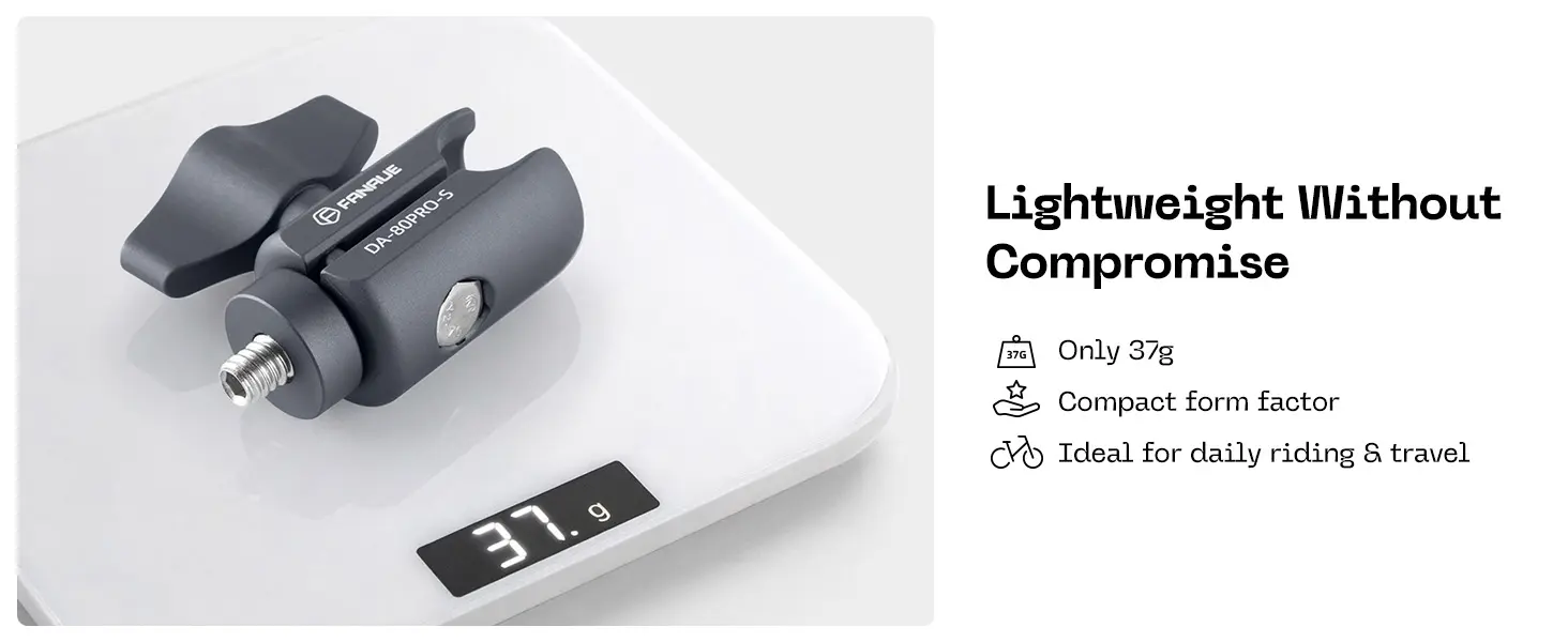 FANAUE Single Socket Arm with 1/4"-20 Thread,Compatible with 17mm(0.66inch) ball,Fits Bicycle, Motorcycle_4