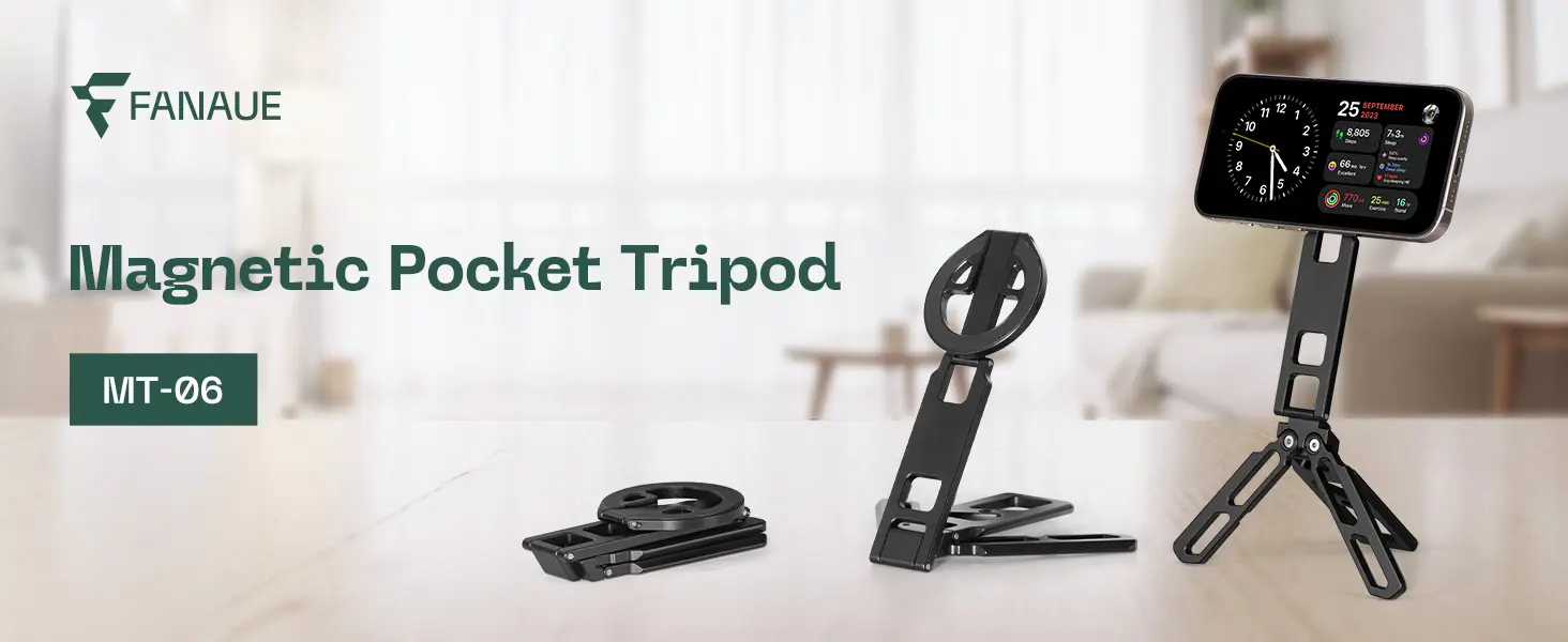 FANAUE MT-06 Magnetic Tripod Mount - 360° Adjustable Compatible with Arca Swiss_1