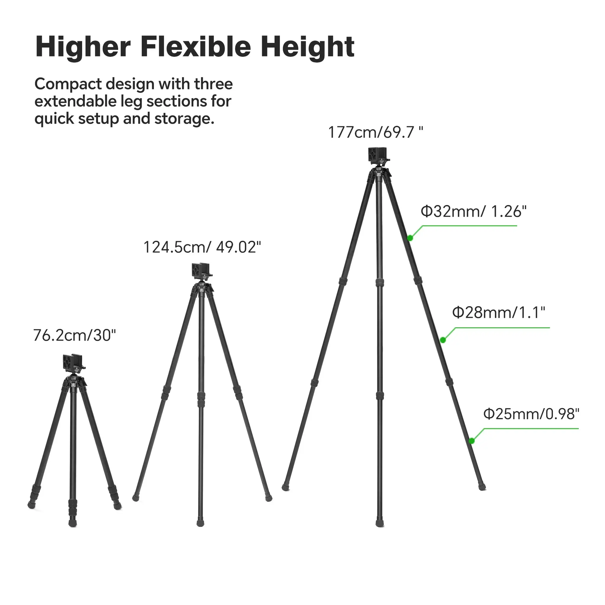 FANAUE HTA-3230-45 Aluminum Alloy Tripod with Saddle Mount for Shooting Hunting(69.7")_1
