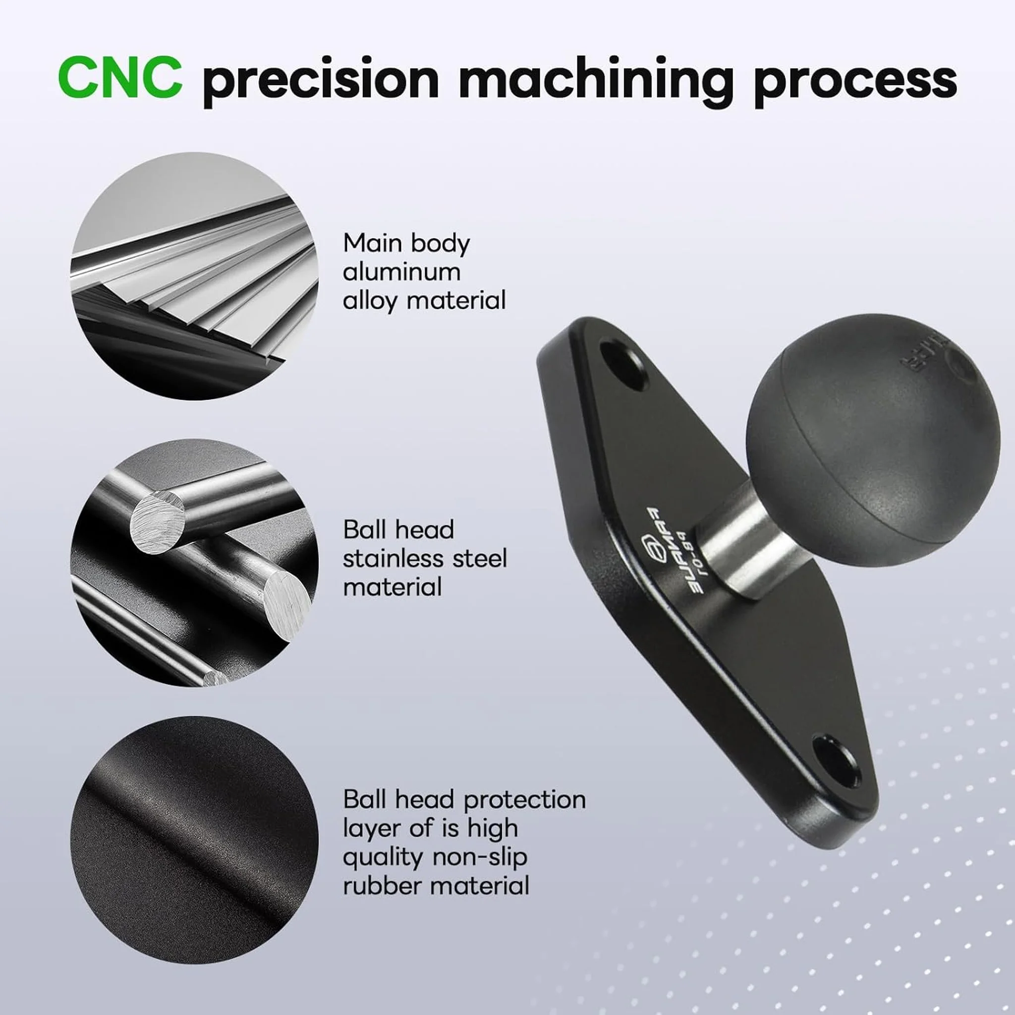 FANAUE 2 Pack 25/20/17 TPU Ball Mount Diamond Base, Compatible with RAM Mount B Size 1" Ball Double Socket Arm, Meets Industry Standard AMPS 1.912'' Hole Pattern