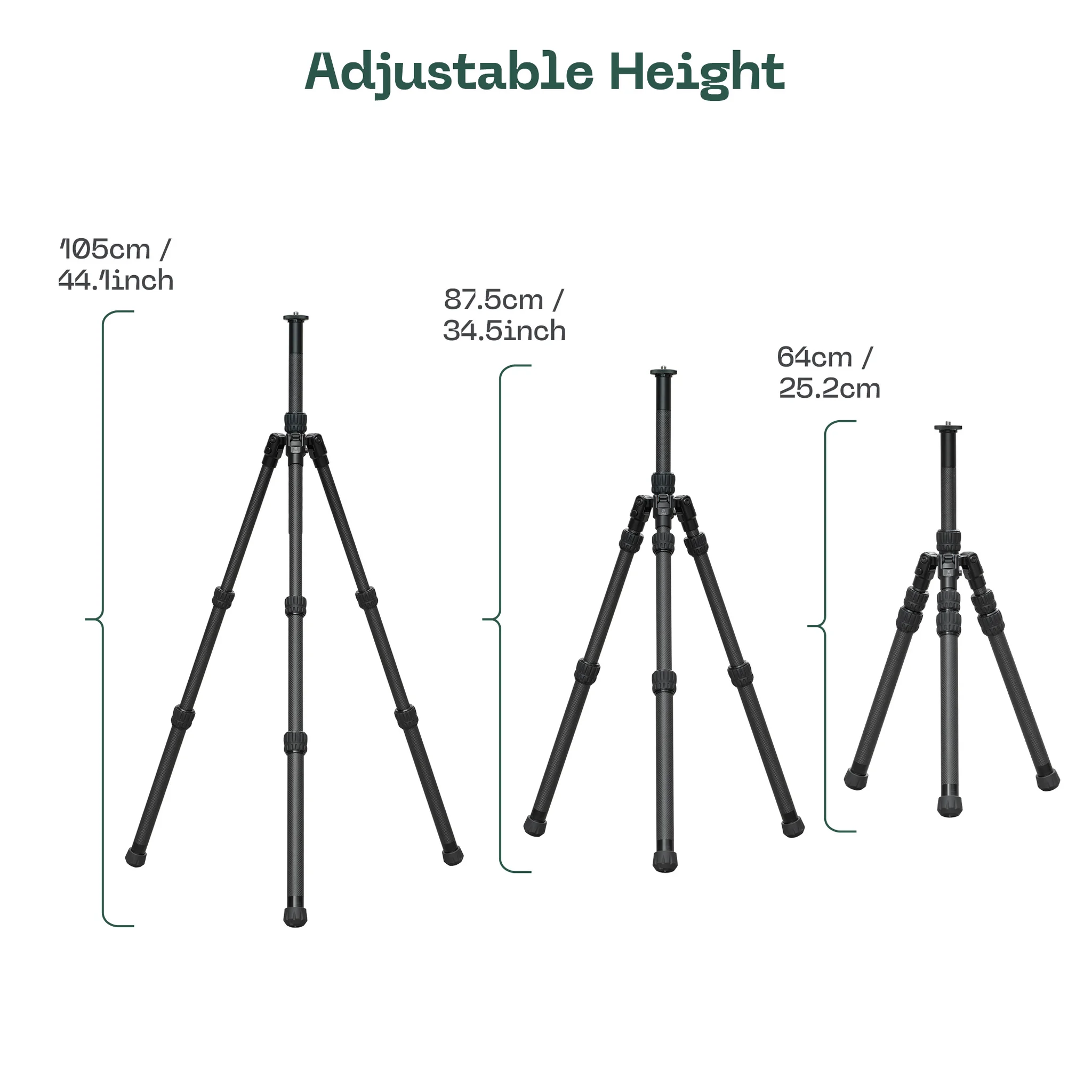 FANAUE HTC-2830CT Inverted Carbon Fiber Travel Tripod with Center Column for DSLR Cameras, 3-Sections, Load 12KG/26lb