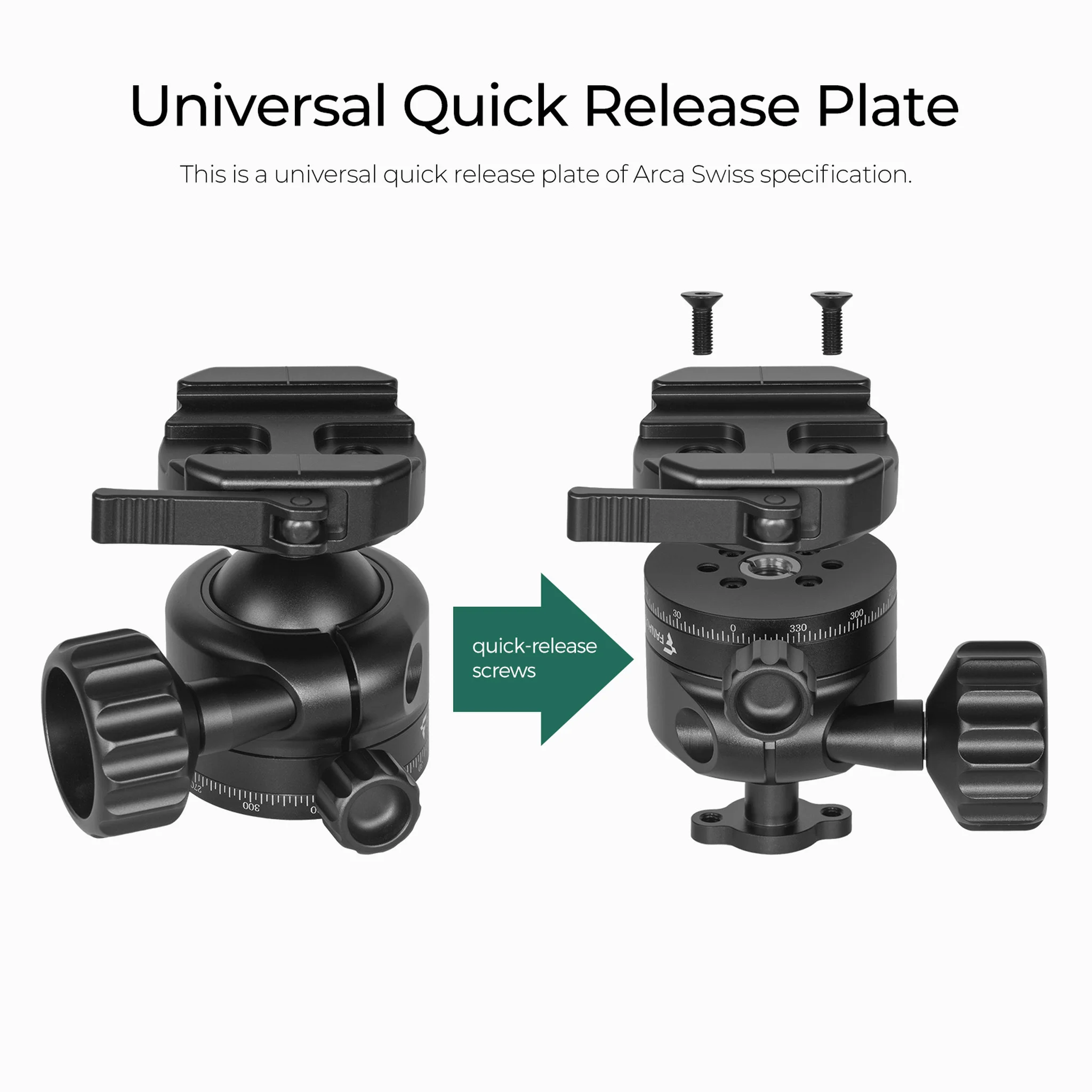 FANAUE XB-40T 360°Panning Ball head  for Tripod with Arca-Swiss Quick Release Plate (Base diameter 55 mm/2.16inch)