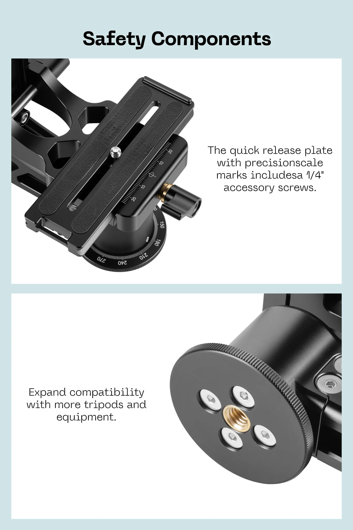 FANAUE 360 Degree Panoramic Gimbal Head Aluminum Load 66 lbs (30 Kgs)(PG-02)