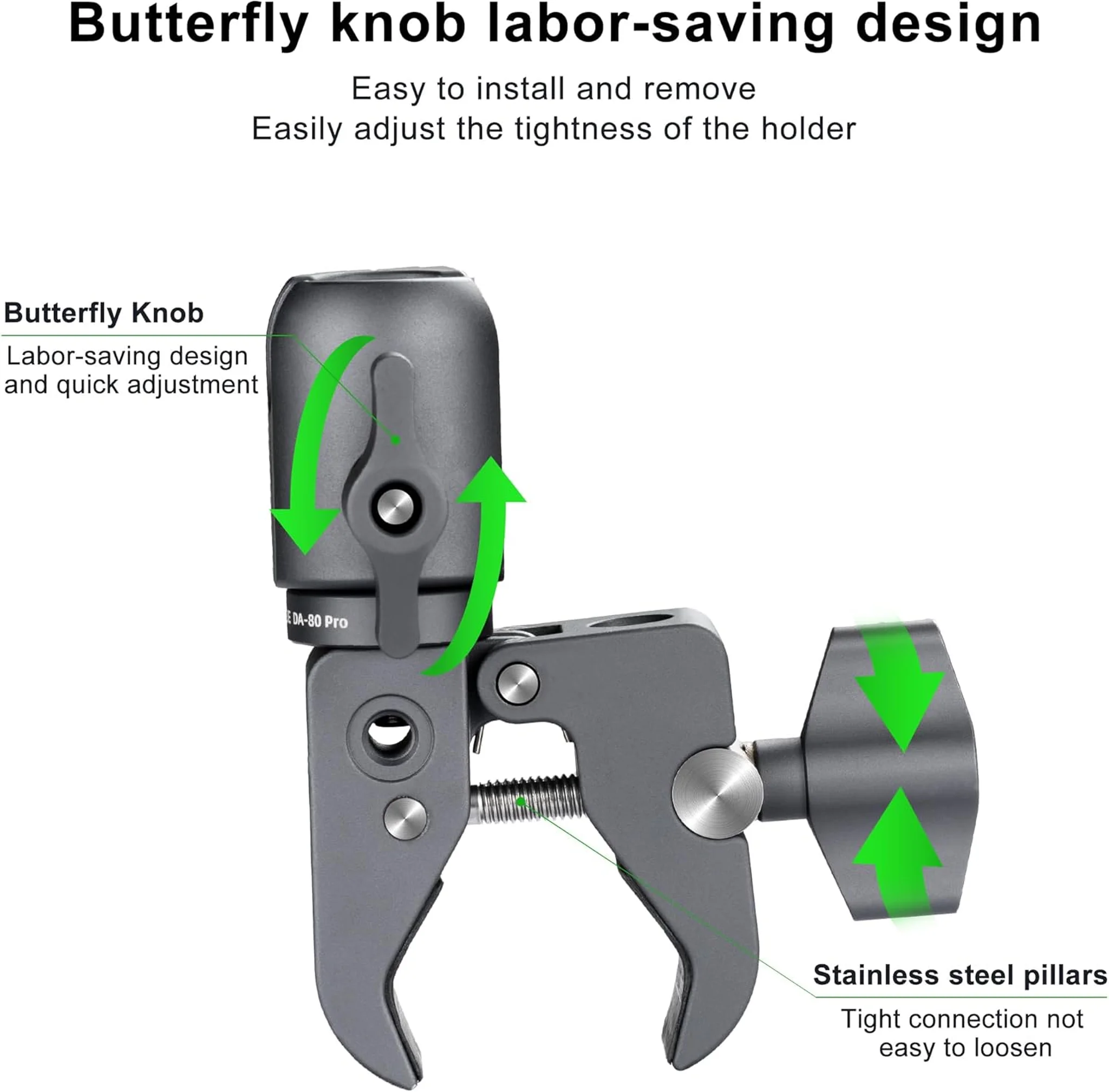 FANAUE CC-04(80P) Single Socket Arm with Handlebar Base Mount Strong Rod Clamp Compatible with RAM Mounts 1 Inch Ball