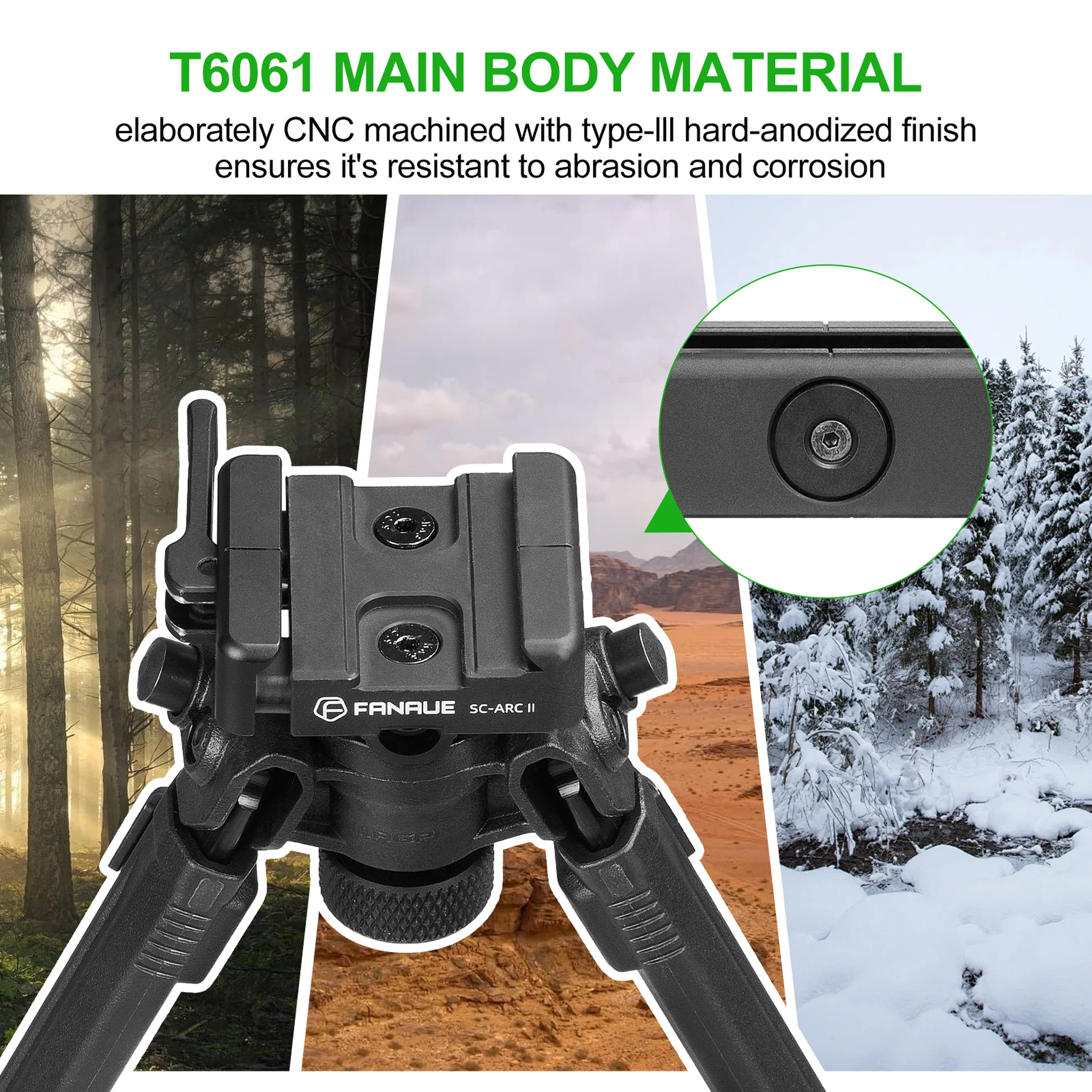 FANAUE SC-ARCⅡ ARCA-Swiss Bipod Adapter, ARCA-Swiss Quick Release, Arca Tripod Mount for Fanaue Tripod Heads