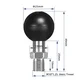 FANAUE Ball Base with M10 X 1.25 Threaded Post,Suitable for M10 Screw Holes on Motorcycles or Other Equipment.