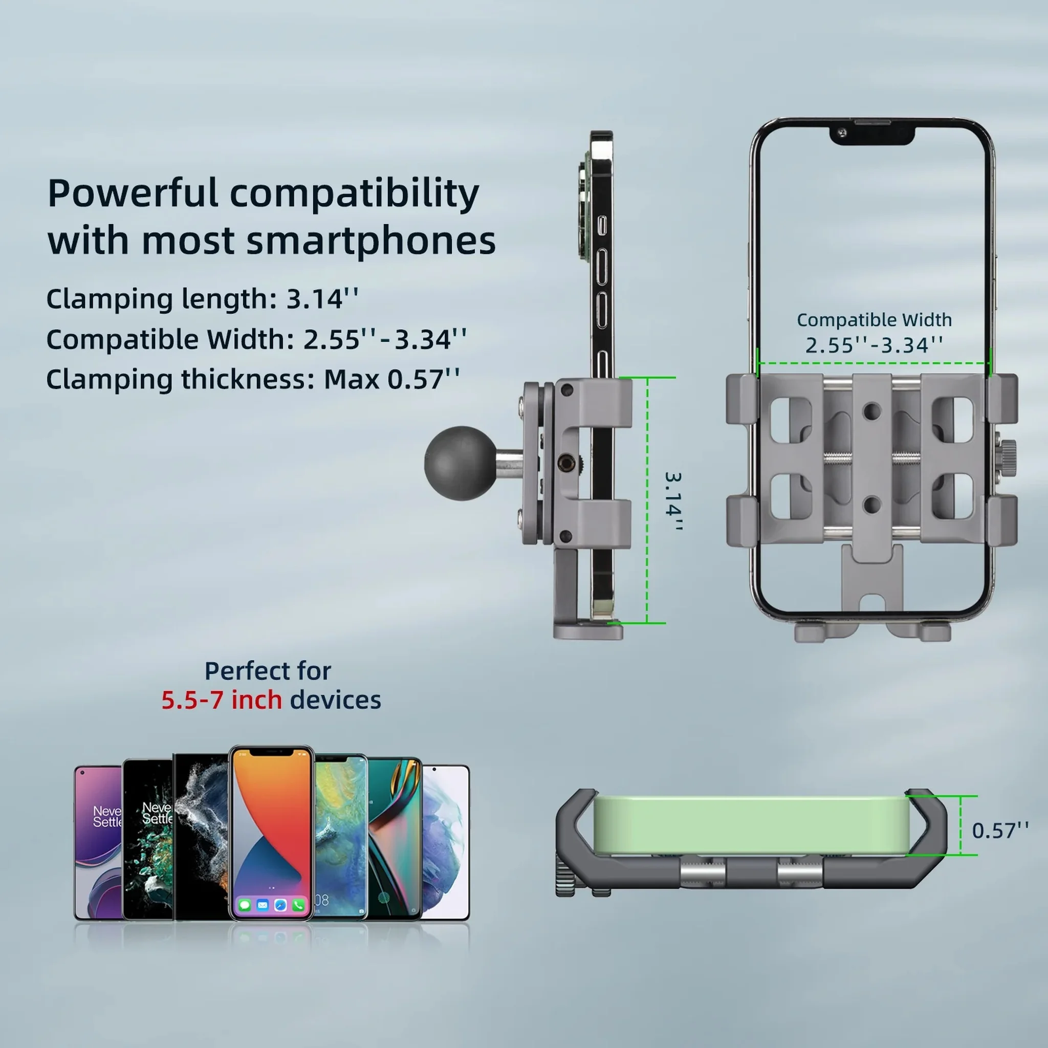 FANAUE CPC-09T6 Motorcycle Phone Mount with Shock Absorber(1" Ball )