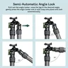 FANAUE Carbon Fiber Tripod With SC-ARC Clamp with Rotating Ball Head Adapter,Load 55.12lb/25kg (Green Style)