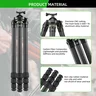 FANAUE ST-65 Carbon Fiber Tripod With Arca Swiss quick release plate clamp with Rotating Ball Head Adapter,Load 55.12lb/25KG
