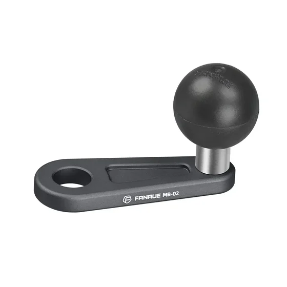 FANAUE MB-02 Ball Mount Base with 10mm Mounting Hole,Right Angle Motorcycle Rearview Mirror Mounting Base, Compatible with DA-60 DA-90 DA-150 Double Socket Arm and Other Compatible Devices